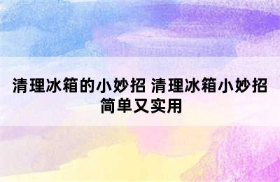 清理冰箱的小妙招 清理冰箱小妙招简单又实用